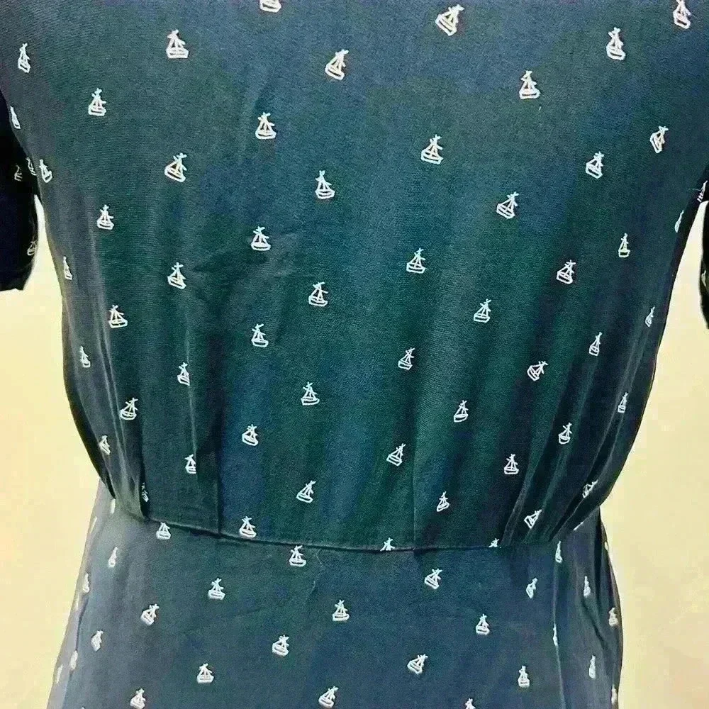 Les coyotes de paris girl’s size 12 sailing mini boat dress in navy blue